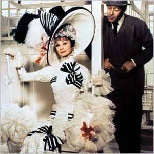 Audrey Hepburn transformed into Eliza Doolittle