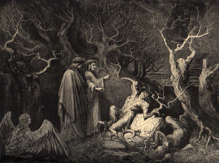 Pier della Vigna in the Wood of the Suicides